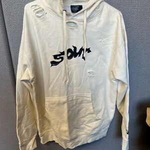 Olivia Rodrigo White distressed Sour Hoodie with Black fairy Graphic